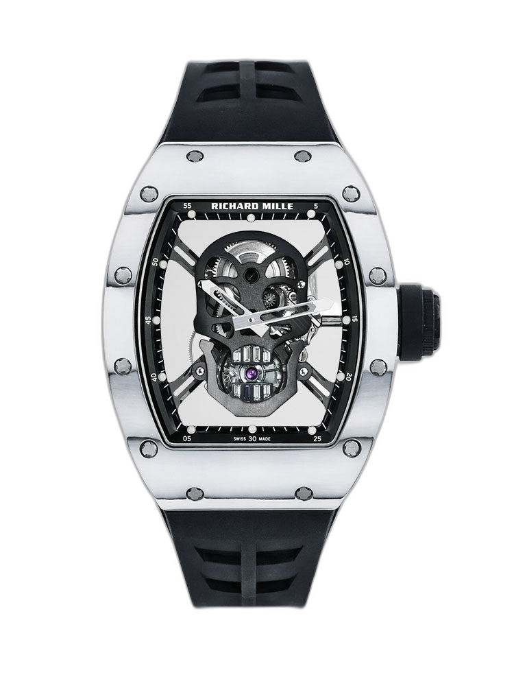 Richard Mille RM52-01 Skull Tourbillon Super Clone Replica Watch White Carbon TPT Skeleton Dial