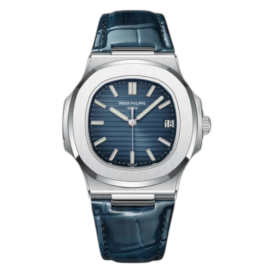 Patek Philippe Nautilus Blue Dial 41 mm Blue Strap Men's Watch