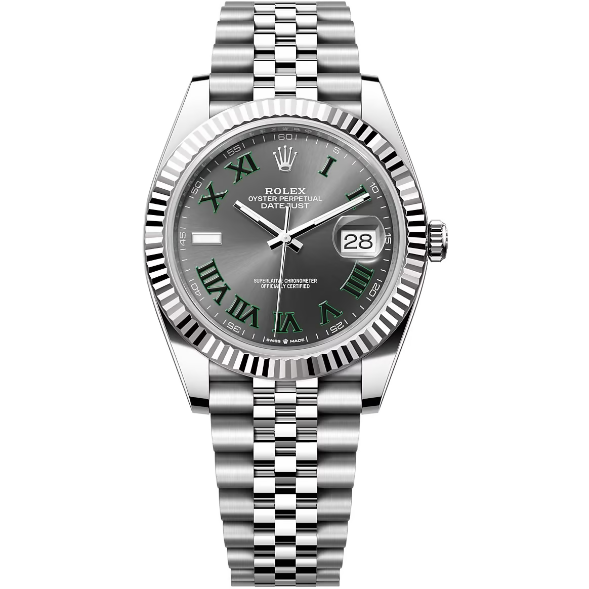 Rolex Datejust Gray Dial 41 mm Metal Bracelet Men's Watch (Ref. 081)