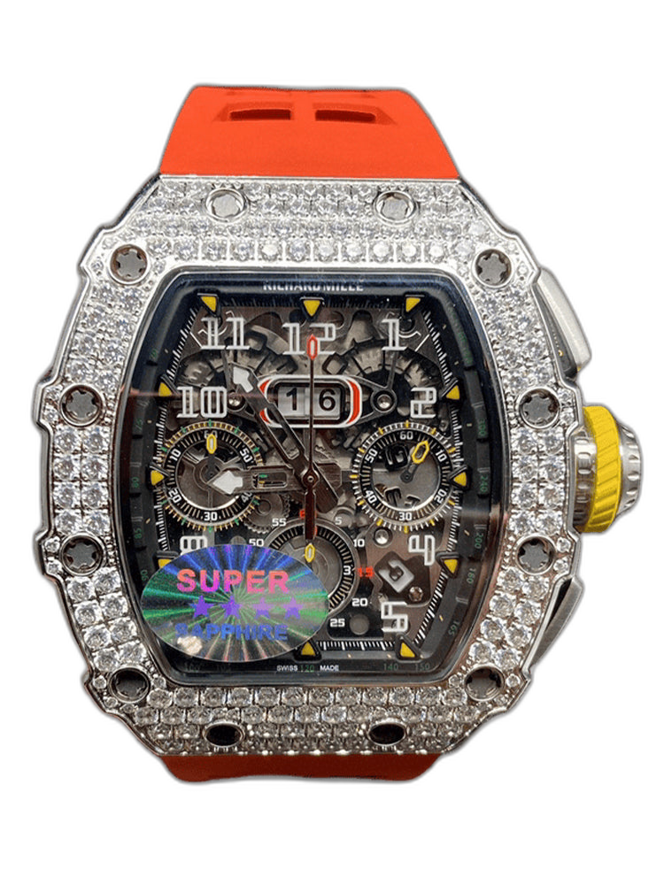 Replica Richard Mille RM 11-03 Men’s Watch with Diamond Bezel And Skeleton Dial Design