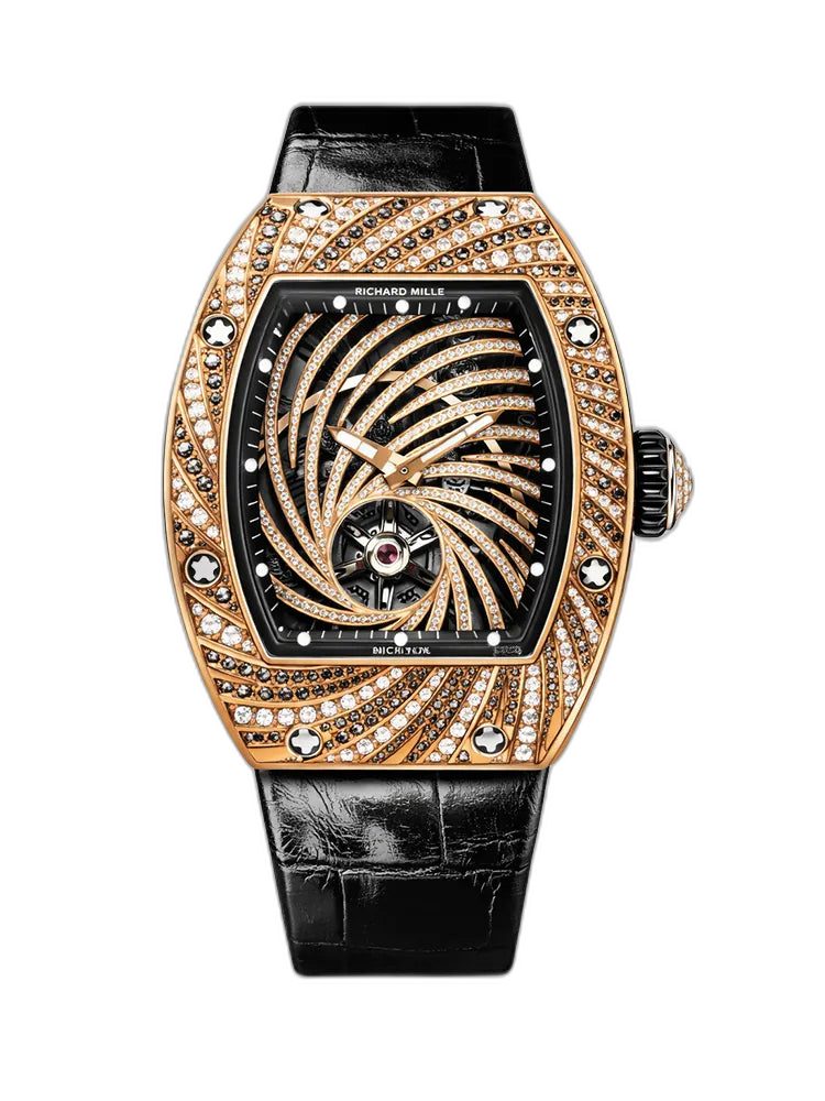 Richard Mille RM 51-02 Diamond Swirl Tourbillon Rose Gold Ladies Super Clone Watch