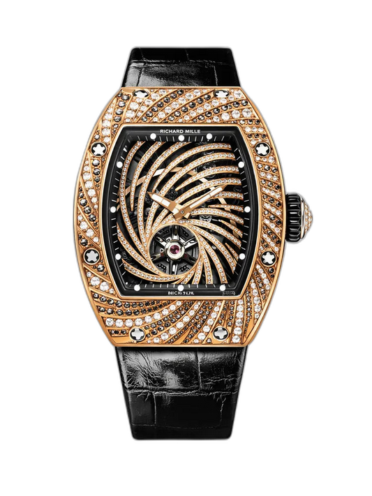 Richard Mille RM 51-02 Diamond Swirl Tourbillon Rose Gold Ladies Super Clone Watch