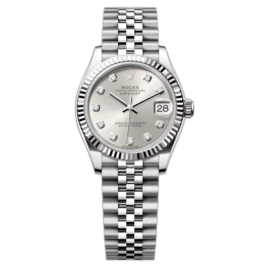 Rolex Datejust Mirror Original Silver Dial 31 mm Metal Bracelet Women's Watch (Ref. 126)