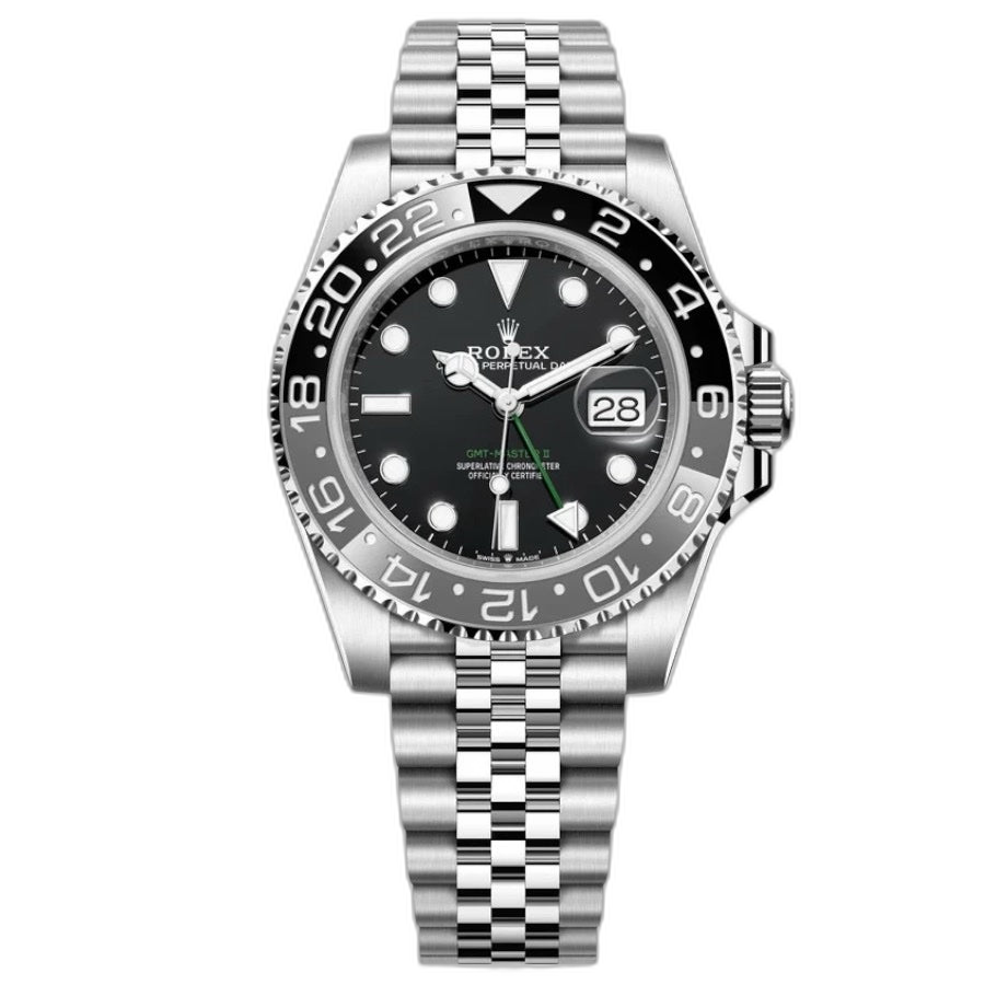 Rolex GMT-Master II Black Dial Metal Bracelet Men's Watch (Ref. 011)