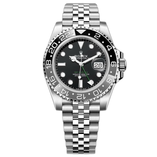 Rolex GMT-Master II Black Dial Metal Bracelet Men's Watch (Ref. 011)