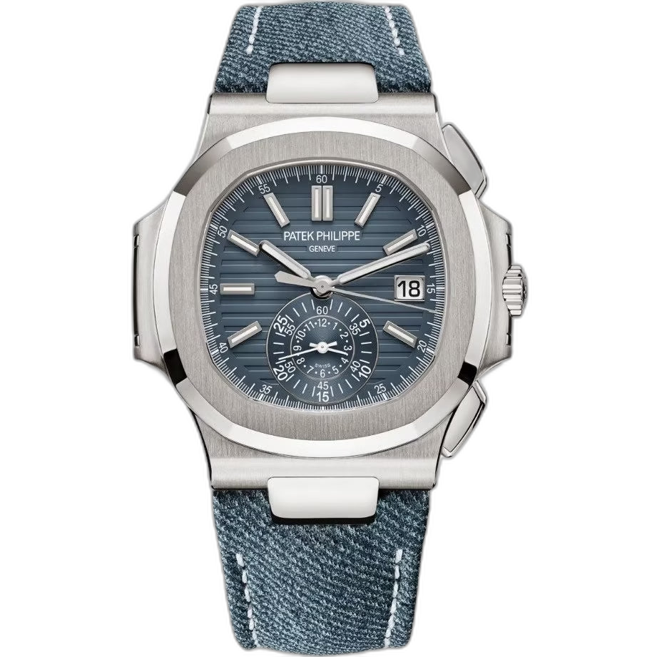 Patek Philippe Nautilus Blue Dial 41 mm Rubber Strap Men's Watch (Ref. V2)