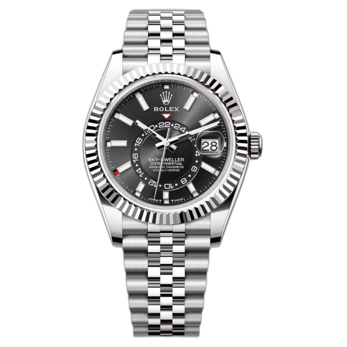 Rolex Sky-Dweller Black Dial 43 mm Metal Bracelet Men's Watch (Ref. 014)