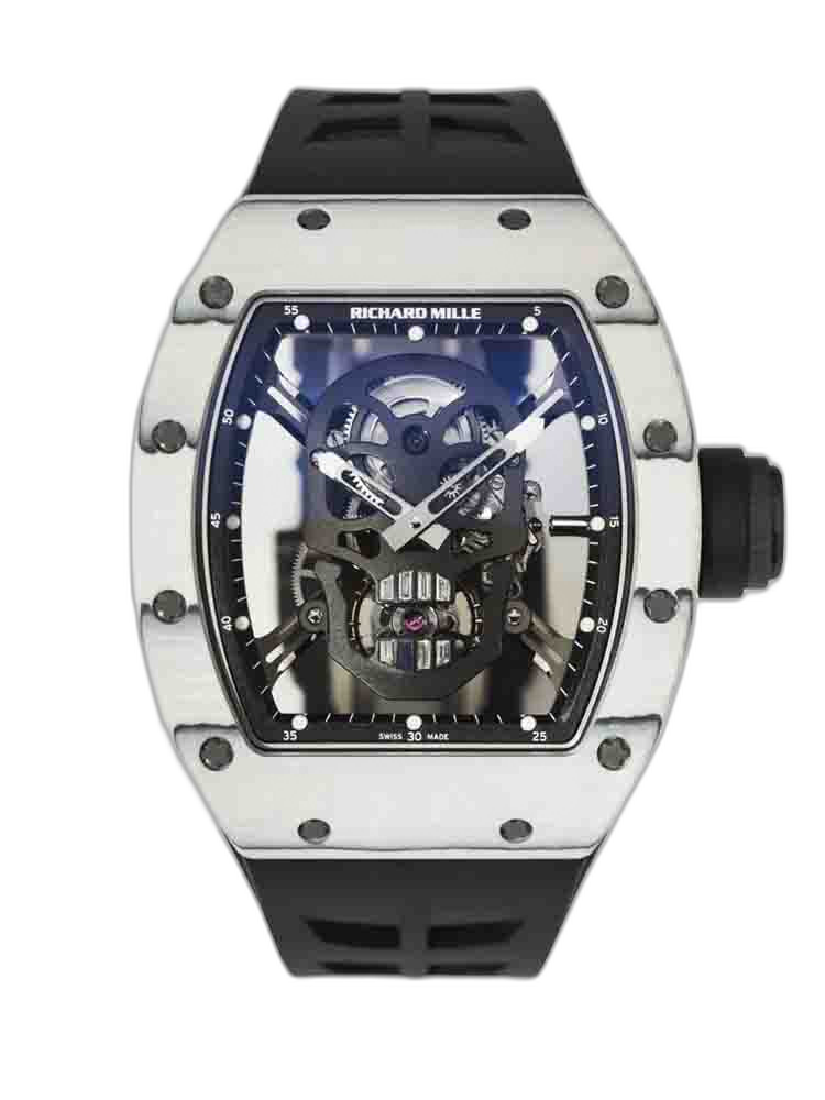 Best Swiss Replica Richard Mille RM52 Skull Tourbillon Watch with Rubber Strap