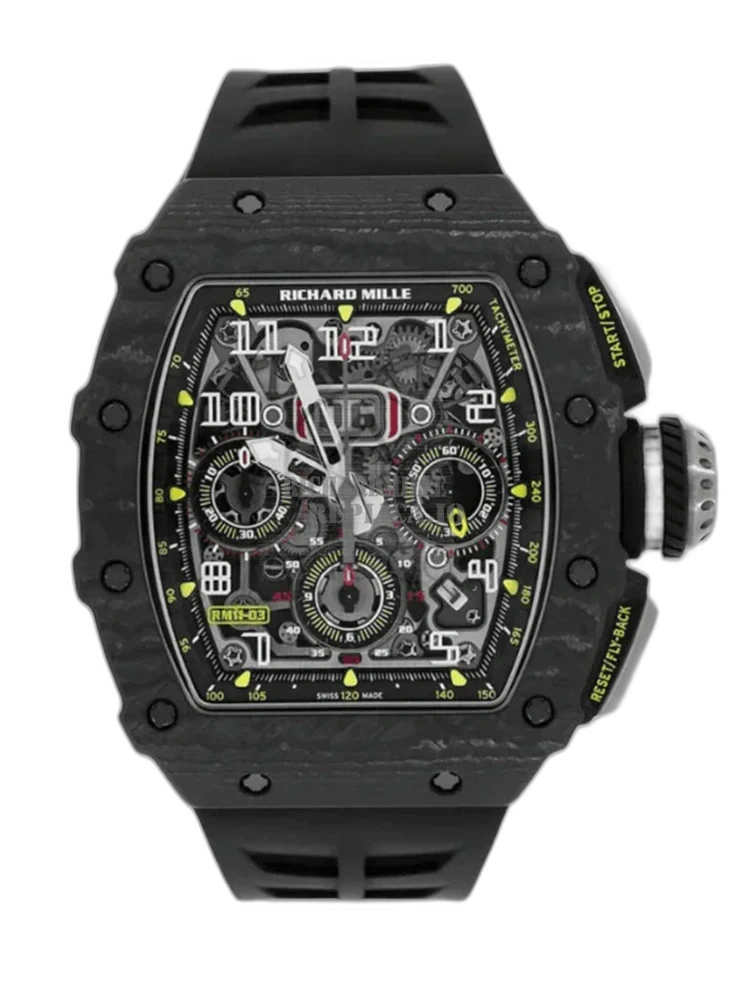Super Clone RM11-03 Black Magic Richard Mille NTPT Carbon Fiber Full Skeleton RMAC3