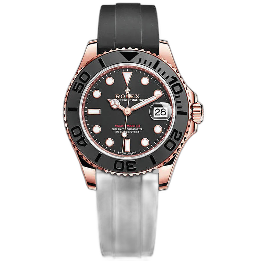 Rolex Rubber Yacht-Master Black Dial Men's Watch (Ref. 069)