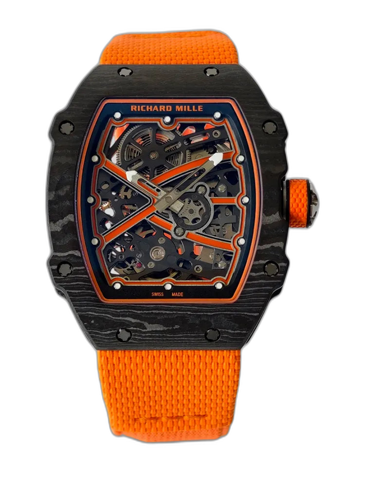 UMI Richard Mille RM 67-02 McLaren Lando Norris Black Carbon TPT Orange Fabric Strap Replica Watch