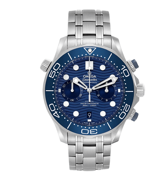 Omega Seamaster Diver 300M Chronograph Blue Dial Ceramic Bezel Steel Bracelet