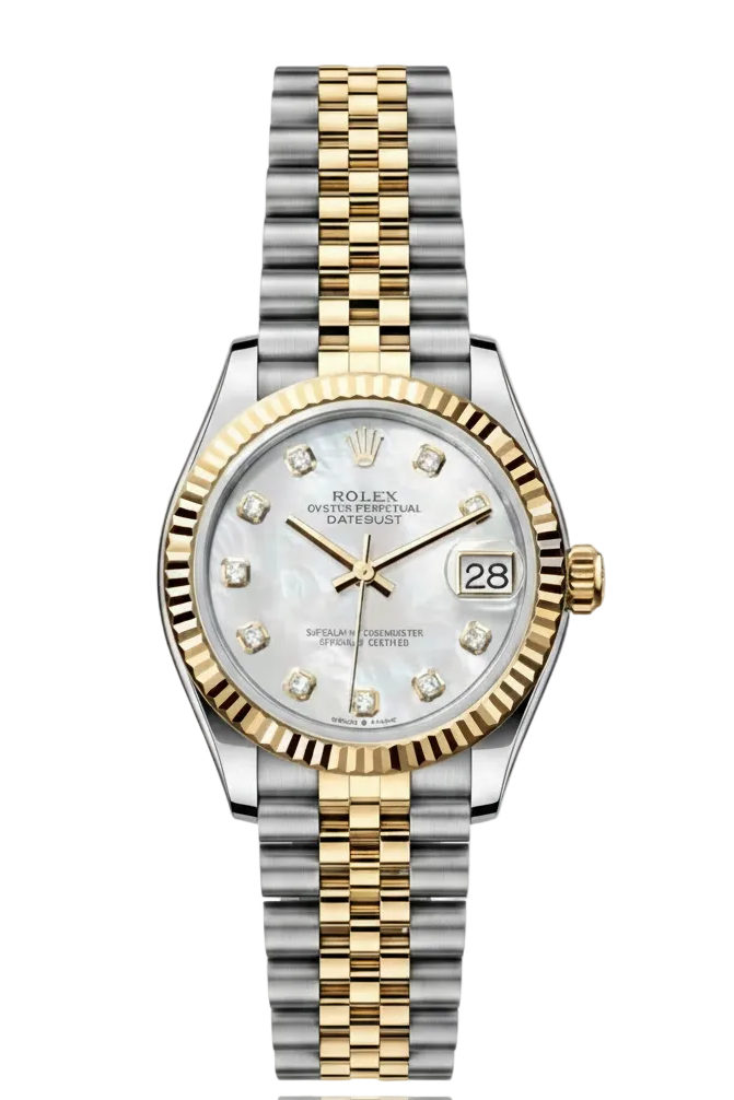 Rolex Datejust Mirror Original Silver Dial 31 mm Metal Bracelet Women's Watch (Ref. 044)
