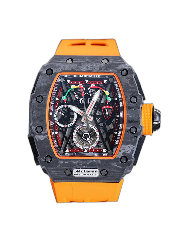 Richard Mille RM 50-03 McLaren Replica Tourbillon Chronograph – Super Clone Carbon Fiber Luxury Watch