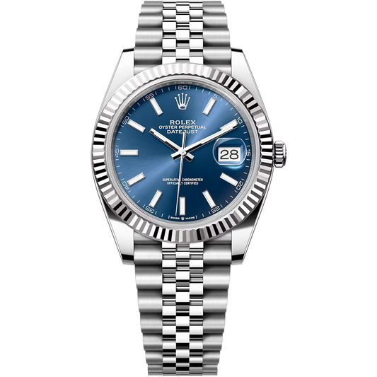 Rolex Datejust Blue Dial 41 mm Metal Bracelet Men's Watch