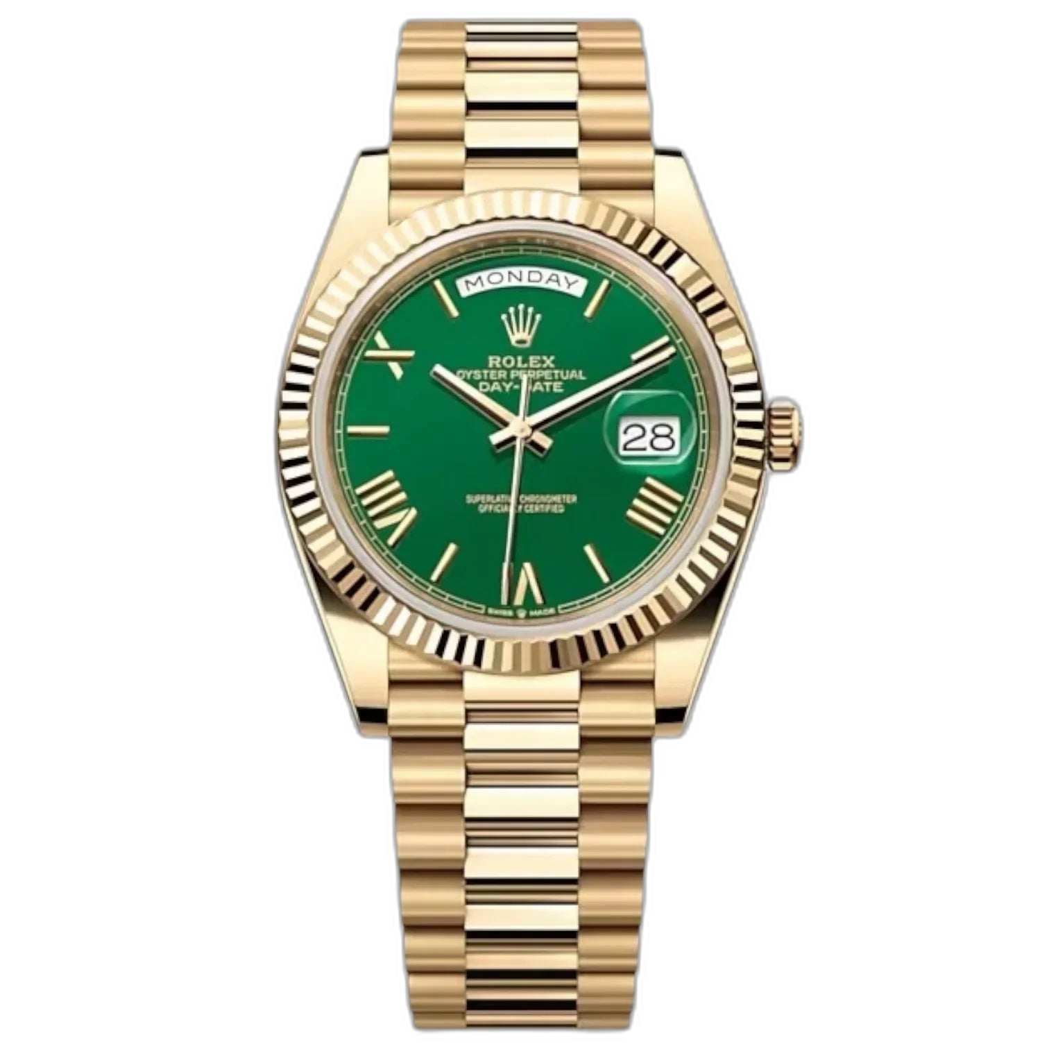 Rolex Day-Date Green Dial 41 mm Metal Bracelet Watch