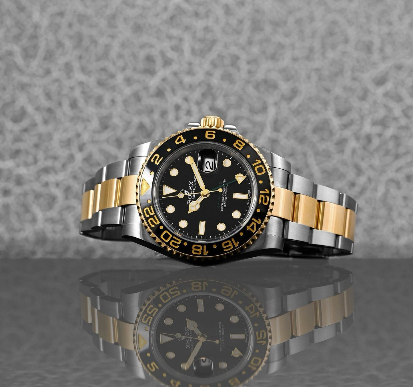 Rolex GMT-Master II Black Dial Metal Bracelet Men's Watch (Ref. 087)