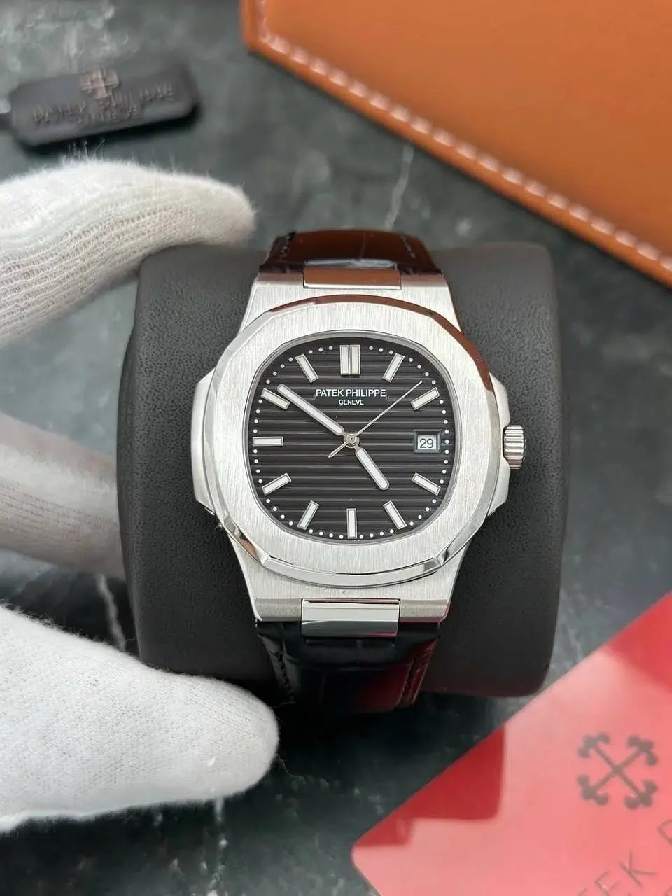 Patek Philippe Aquanaut Black Dial 41 mm Black Strap Men's Watch (Ref. V2)