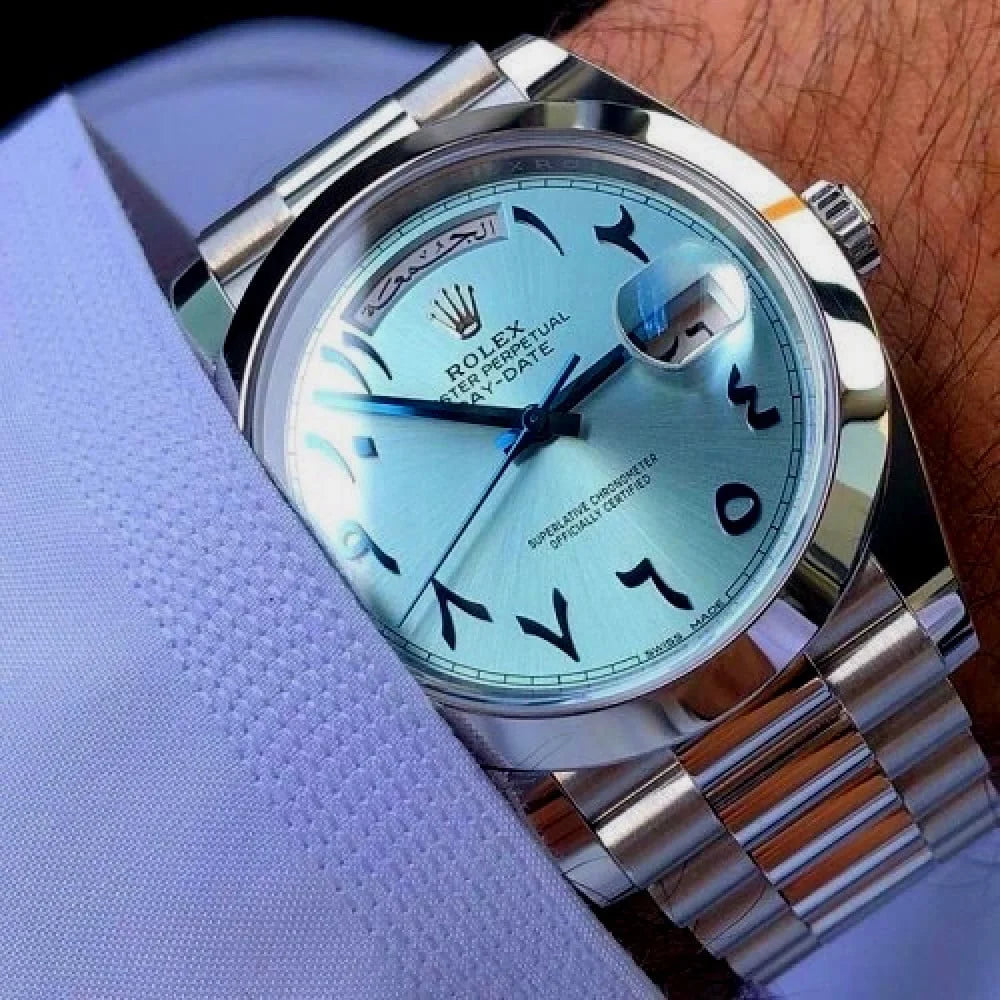 Rolex Arabic Numerals Day-Date 36 mm Metal Bracelet Watch