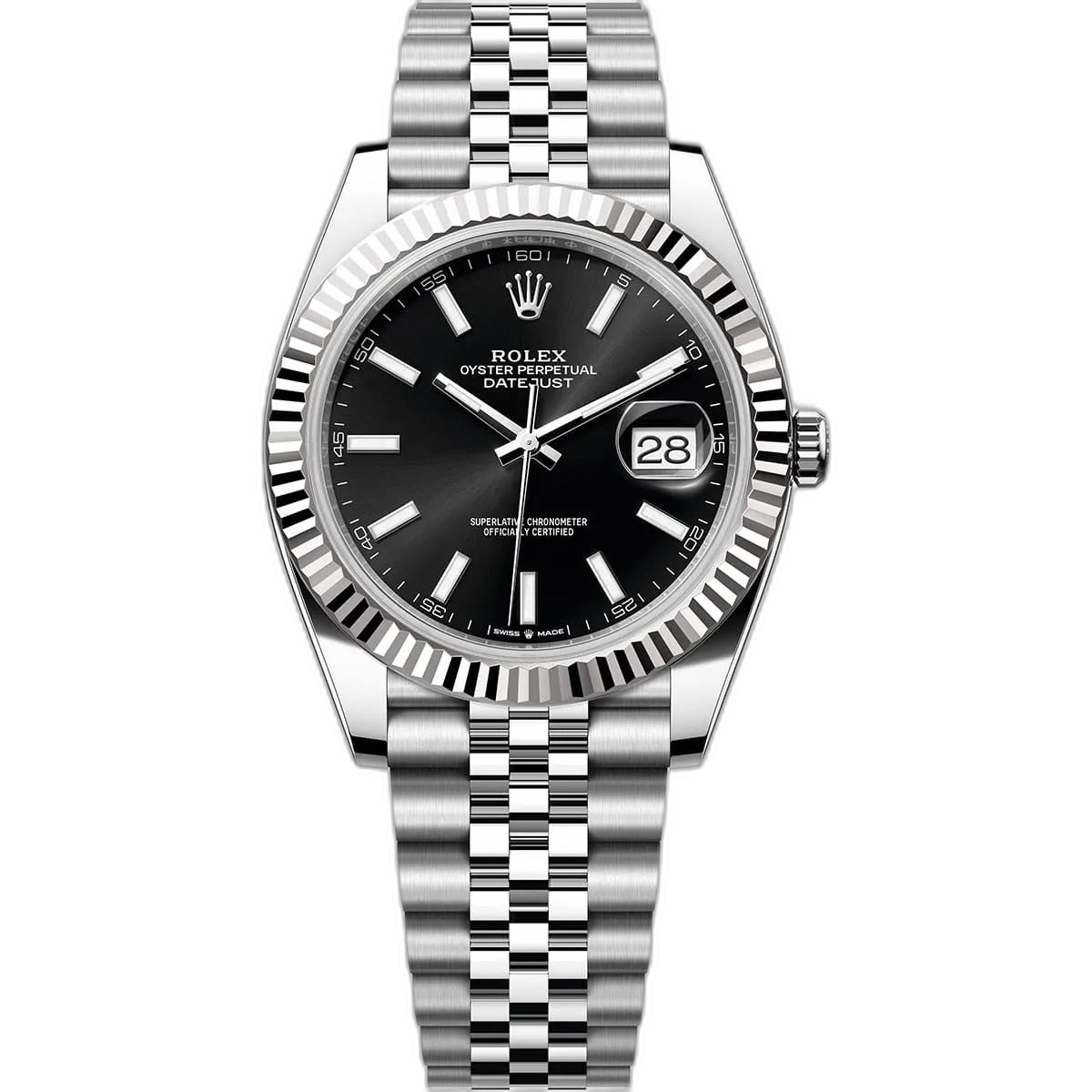 Rolex Datejust Black Dial 41 mm Metal Bracelet Men's Watch (Ref. 031)