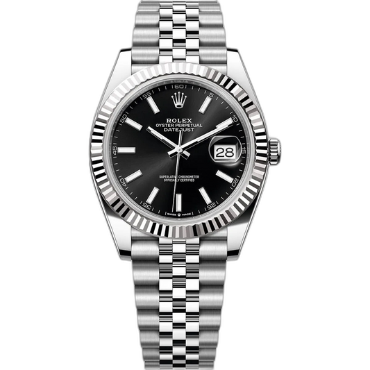 Rolex Datejust Black Dial 41 mm Metal Bracelet Men's Watch (Ref. 031)