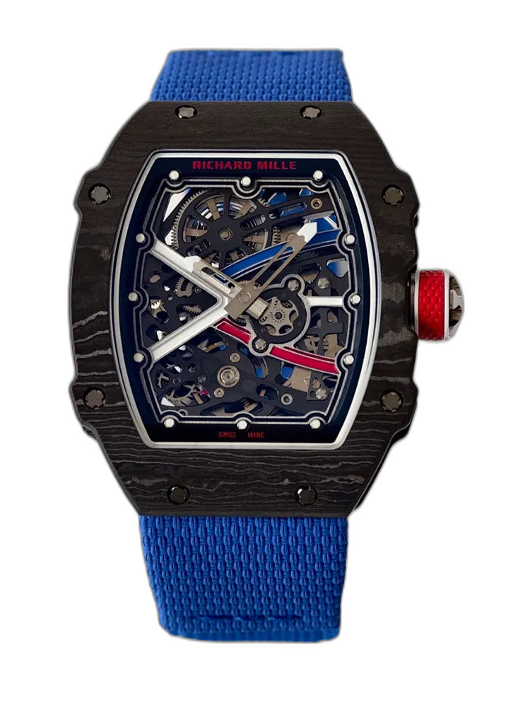 UMI Richard Mille RM 67-02 Automatic Carbon TPT Case Blue Elastic Fabric Strap Replica Watch