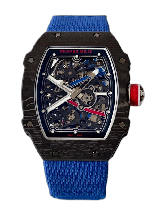 UMI Richard Mille RM 67-02 Automatic Carbon TPT Case Blue Elastic Fabric Strap Replica Watch