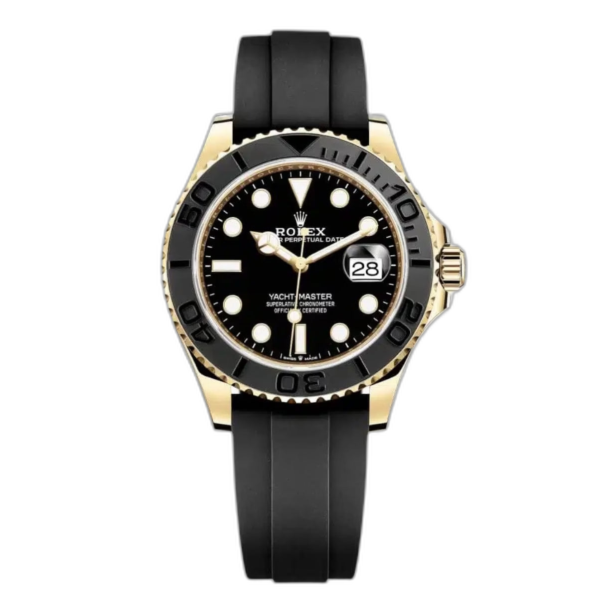Rolex Rubber Yacht-Master Black Dial Men's Watch (Ref. 068)