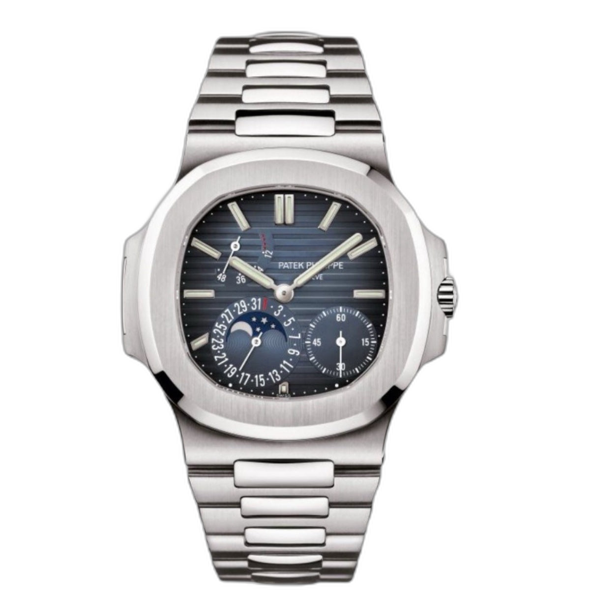 Patek Philippe Nautilus Blue Dial 41 mm Rubber Strap Men's Watch (Ref. V1)
