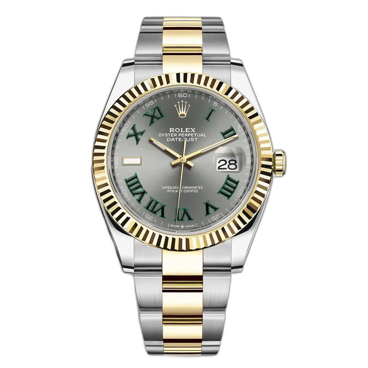 Rolex Datejust Gray Dial 41 mm Metal Bracelet Men's Watch (Ref. 019)