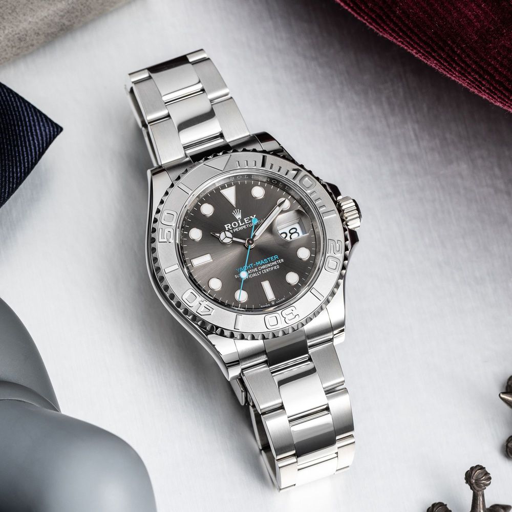 Rolex Yacht-Master Silver Dial 44 mm Silver Strap Men's Watch