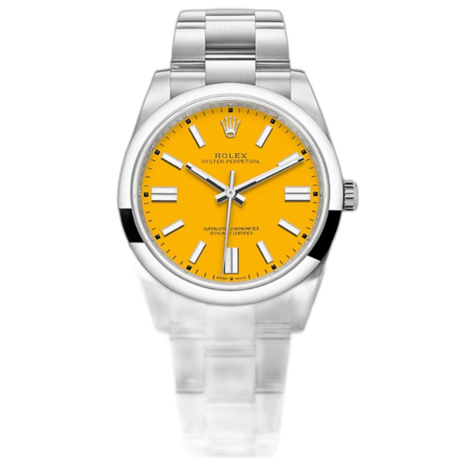 Rolex Perpetual Yellow Dial 41 mm Metal Bracelet Men's Watch
