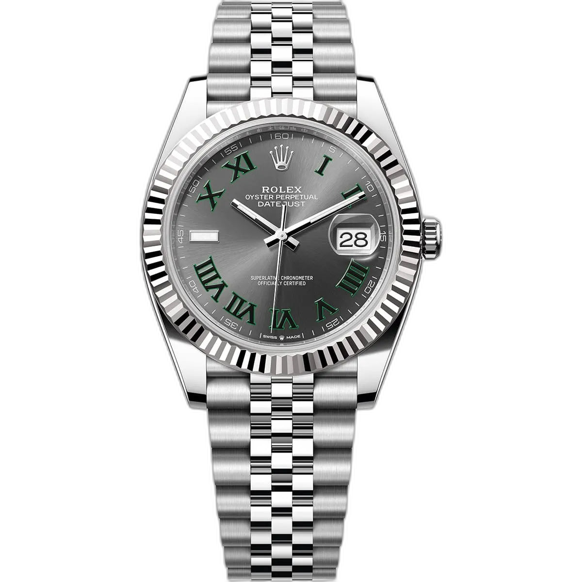 Rolex Datejust Gray Dial 41 mm Metal Bracelet Men's Watch (Ref. 025)