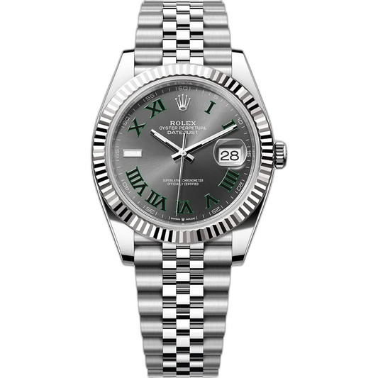 Rolex Datejust Gray Dial 41 mm Metal Bracelet Men's Watch (Ref. 025)