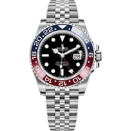 Rolex GMT-Master II Black Dial Metal Bracelet Men's Watch (Ref. 021)