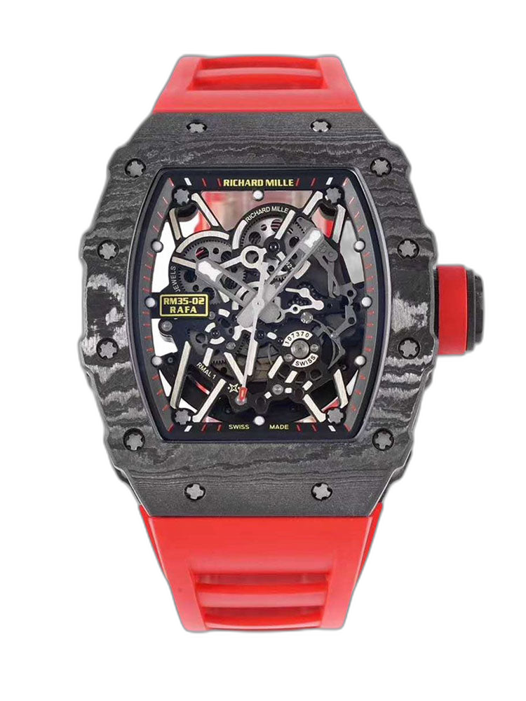 Replica Richard Mille RM35-02 Red Rubber Strap Swiss Movement Sports Watch
