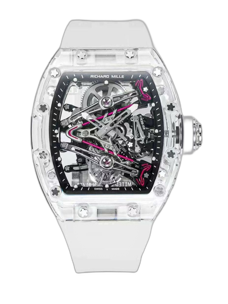 Richard Mille RM38-02 Tourbillon Replica Watch with Crystal Case - Pink Theme