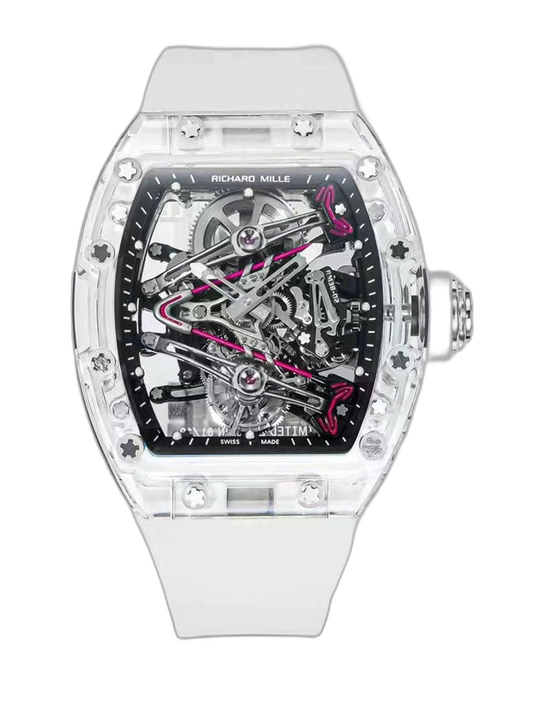 Richard Mille RM38-02 Tourbillon Replica Watch with Crystal Case - Pink Theme
