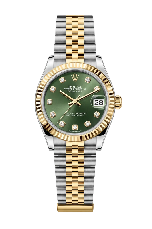 Rolex Datejust Mirror Original Green Dial 31 mm Metal Bracelet Women's Watch