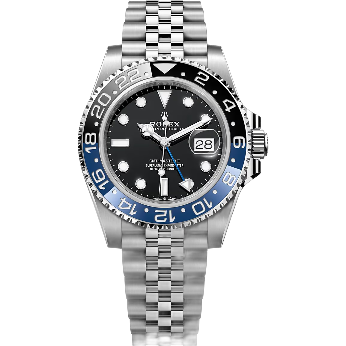 Rolex GMT-Master II Black Dial Metal Bracelet Men's Watch (Ref. 092)