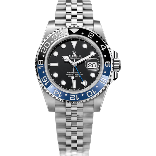 Rolex GMT-Master II Black Dial Metal Bracelet Men's Watch (Ref. 092)