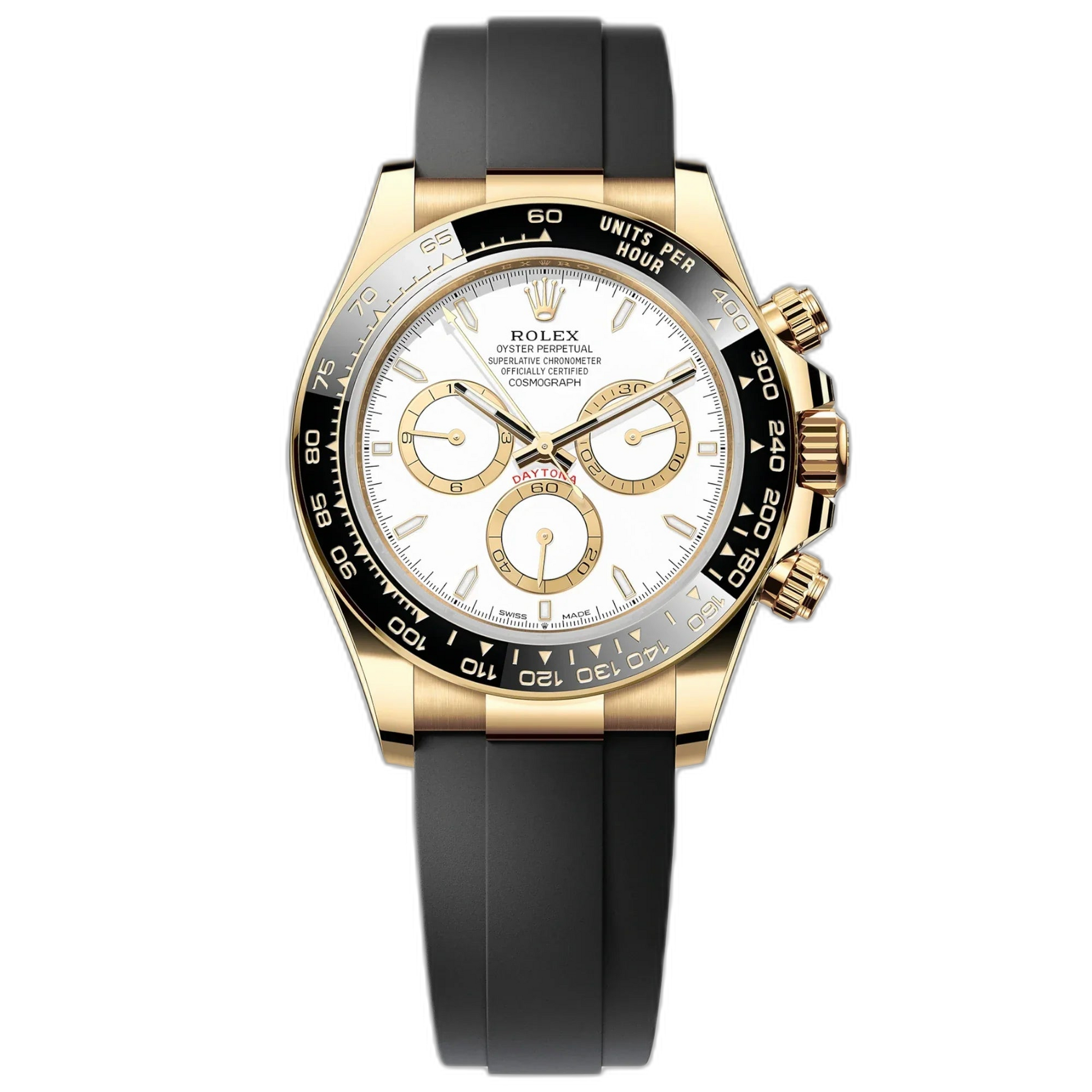 Rolex Daytona White Dial Rubber Strap Men's Watch