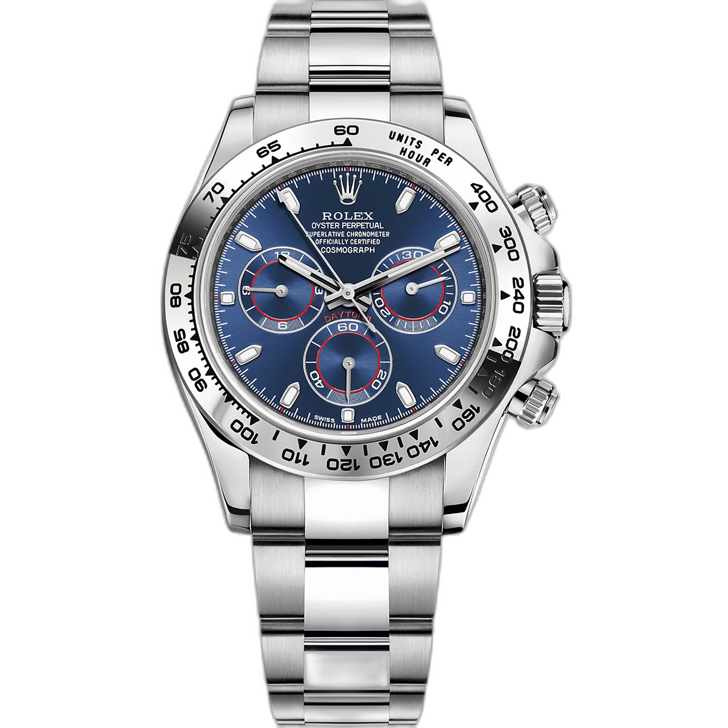 Rolex Daytona Blue Dial Metal Bracelet Men's Watch