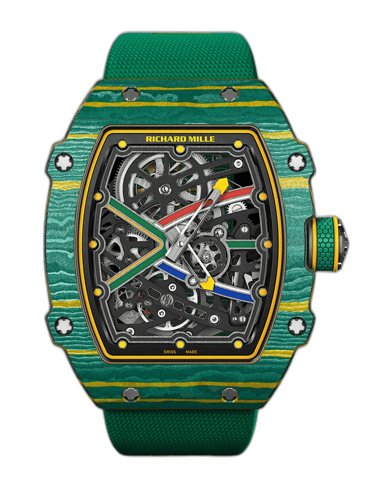 Best Replica Richard Mille RM 67-02 Skeleton Dial Watch With Green Fabric Strap