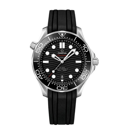 Omega Seamaster Diver 300M Black Dial Ceramic Bezel Rubber Strap