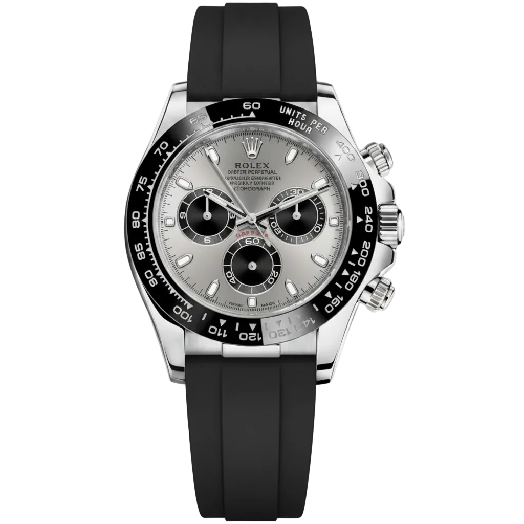 Rolex Daytona Rubber Silver Dial Men's Watch