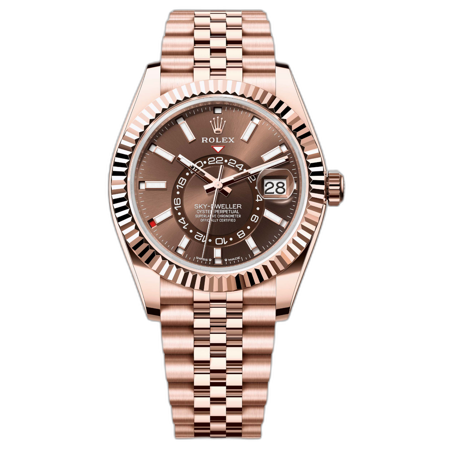 Rolex Sky-Dweller Brown Dial 43 mm Metal Bracelet Men's Watch