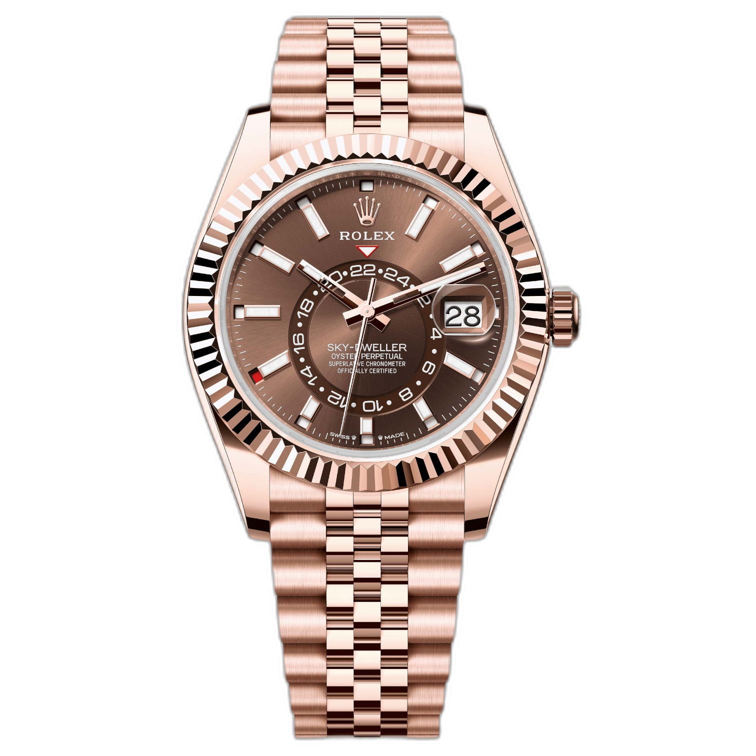 Rolex Sky-Dweller Brown Dial 43 mm Metal Bracelet Men's Watch