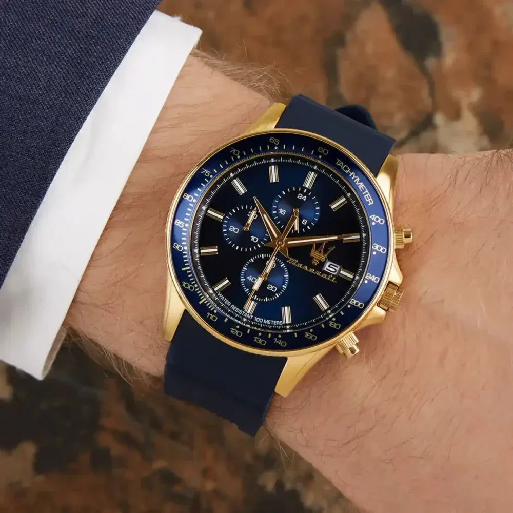Maserati Blue Dial 44 mm Silicone Strap Men's Watch R8871640004