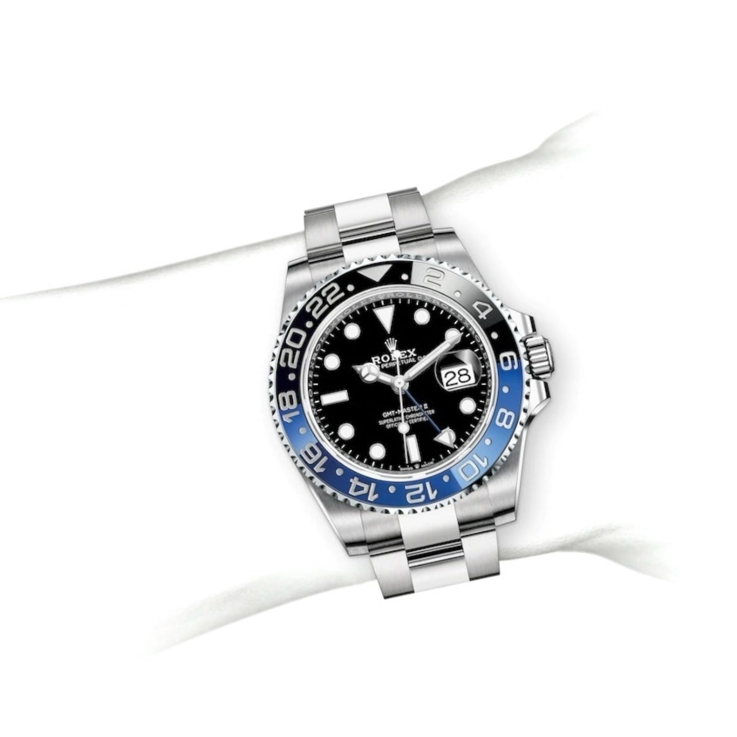 Rolex GMT-Master II Black Dial Metal Bracelet Men's Watch (Ref. 089)